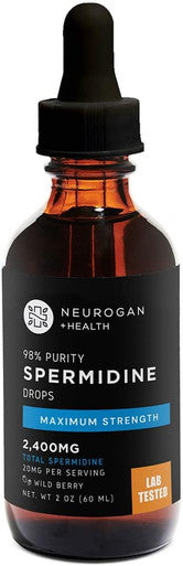 Neurogan Spermidine Drops 2400Mg - 98% Pure Autophagy Support & Cellular Health Supplements Spermidine Supplements 3Rd Party Tested 20Mg Per Serving, 120 Servings, Made In Usa