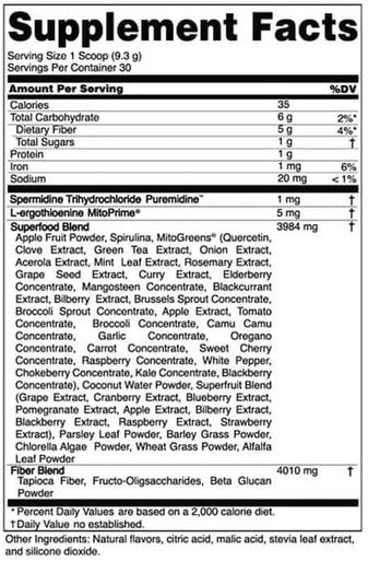 Advanced Greens Plus Powdered Superfood Formula 50 Fruits, Vegetables, Herbs, And Superfoods - Vegan, Vegetarian - 9.84 Oz - 279 G