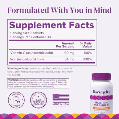 Barimelts Complete Post-Bariatric Surgery Bundle - Multivitamin, Iron With Vitamin C, Biotin, And Probiotics