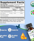 Wellements Organic Iron Drops For Newborn+ Babies (1 Fl Oz) - Cherry Flavor Liquid Iron Supplement For Infants - Toddler Iron Supplement For Kids (4Months+ To 3 Years) - Supports Growth & Development*