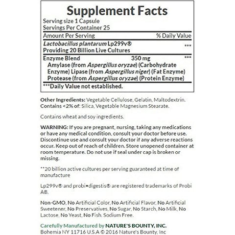 Nature'S Bounty Probiotic Gx Gas & Bloating Formula Capsules 25 Ea (Pack Of 3)