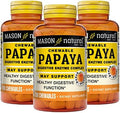 Mason Natural Papaya Digestive Enzyme Complex Healthy Digestive Function Promotes Nutrient Absorption Peach Flavor 100 Chewables (Pack Of 3)