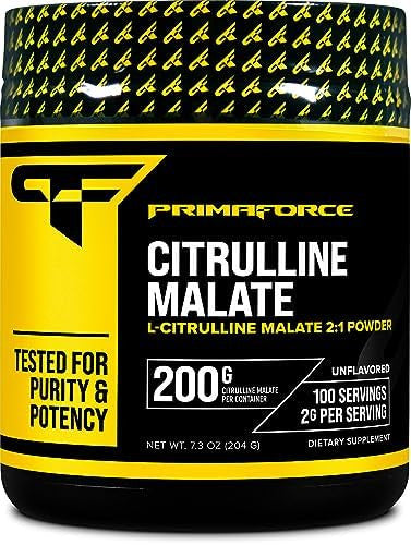 Primaforce Lcitrulline Malate Powder Unflavored Pre Workout Supplement 500 Grams Energy Support Aids Recovery Enhances Strength Performance ÃƒÂ¢Ã¢â€šÂ¬Ã¢â‚¬Å“ Vegan Nongmo