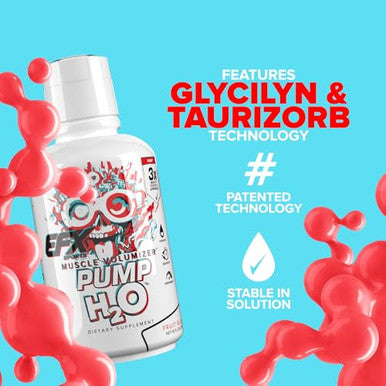Efx Sports Pump H2O Muscle Volumizer Clear Liquid Formula 10G Pure Vegetable Glycerol Buffered Taurine & Glycine Zero Sugar 16 Fl Oz (Fruit Blast)