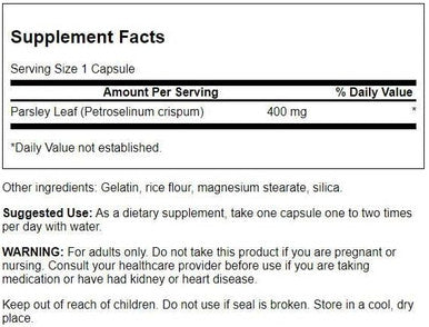 Swanson Full-Spectrum Parsley Leaf Extract - Herbal Supplement Promoting Digestive Health - Natural Formula Supporting GI Tract Health - (60 Capsules 400mg Each) (2 Pack)