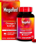Megared Extra Strength 500Mg Omega3 Krill Oil Supplement With Epa/Dha No Fishy Aftertaste Supports Heart Health 80 Count Softgels (2 Pack)