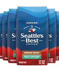 Seattle's Best Coffee Decaf Portside Blend Medium Roast Ground Coffee | 12 Ounce Bags (Pack of 6)