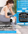 Holloii 4-In-1 Knee Massager Deep Heat Red Light Vibration & 3D Massage Cordless And Portable With Large Led Screen Ideal For Joint Pain Relief & Post-Workout Recovery For Families And Friends