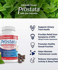 U.S. Doctors' Clinical Prostata Prostate Supplement For Men - Healthy Urinary Tract, Bladder Function, Bph Symptoms With Saw Palmetto, Vitamin E & A, Pumpkin Seed - 60 Capsules - 20-Day Supply