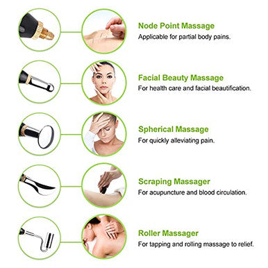 Hkrhsy 5-In-1Electronic Acupuncture Pen Electric Meridians Therapy Heal Massager Meridian Energy Pen Relief Pain Tools