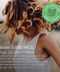 Futurebiotics Biotin 5000 Mcg Supports Healthy Hair Skin Nails & Energy Production Nongmo 360 Vegetarian Tablets (1 Year Supply)