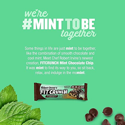 Fit Crunch Protein Bar Snack Size Protein Bar Gluten Value Pack (24 Snack Size Bars Mint Chocolate Chip)