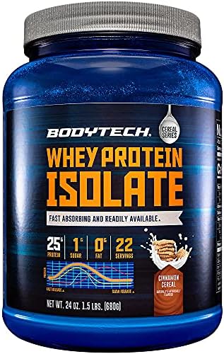 Bodytech Whey Protein Isolate Powder 25G Protein Per Serving With Bcaas Fastabsorbing For Muscle Growth & Recovery Rich Chocolate (1.5 Lb 21 Servings)