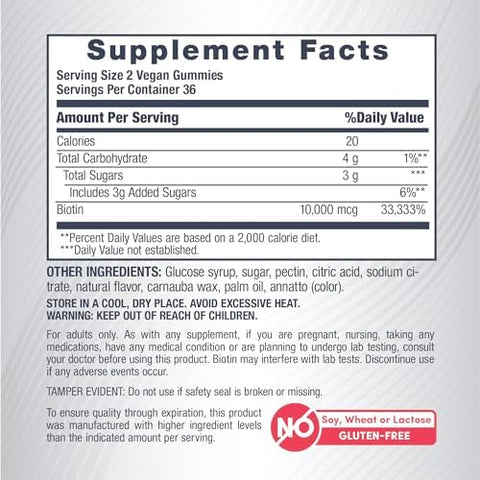 Neocell Biotin 10000Mcg Gummies 72 Count Beauty Enhancing Supplement Hair Skin And Nails Peach Flavor
