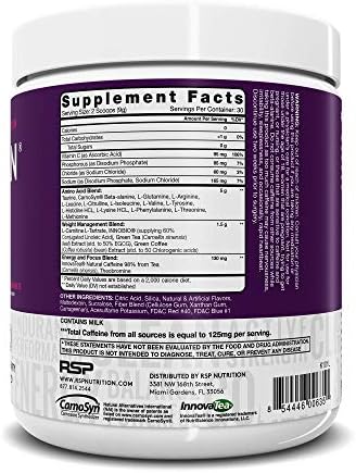 Rsp Nutrition Aminolean Pre Workout Energy (Blackberry Pomegranate 30 Servings) With Truefit Protein Powder (Vanilla 2 Lb)