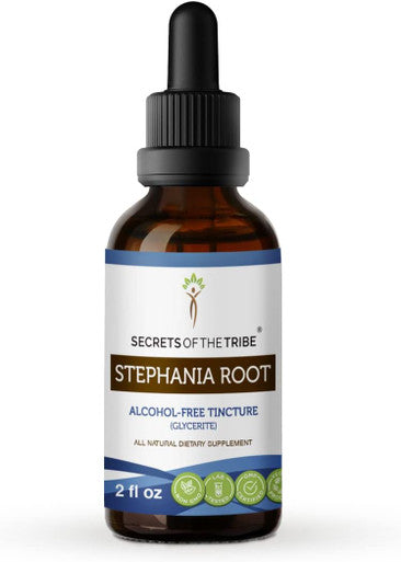 Secrets of the Tribe Stephania Root Alcohol-Free Extract, High-Potency Herbal Drops, Tincture Made from Wildcrafted Stephania Root (Stephania Tetrandra) Dried Root 2 oz