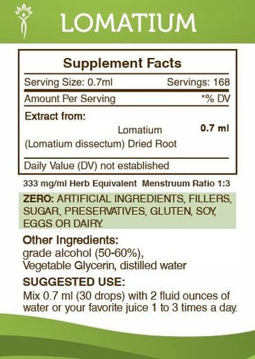 Secrets of the Tribe Lomatium Tincture Alcohol Extract, High-Potency Herbal Drops, Tincture Made from Responsibly farmed Lomatium Lomatium Dissectum Immune System Health 4 oz