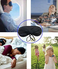 Medsuo Comfortable Soft Sleep Eye Masks Shade Cover Lightweight Sleeping Blindfold For Men And Women Suitable For Travel Sleep Or Party Supplies (Black) 3Pcs