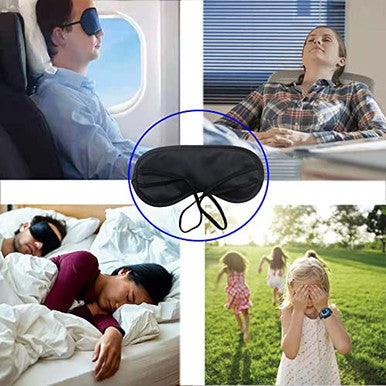 Medsuo Comfortable Soft Sleep Eye Masks Shade Cover Lightweight Sleeping Blindfold For Men And Women Suitable For Travel Sleep Or Party Supplies (Black) 3Pcs