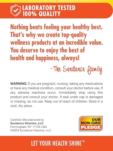 Sundance Folic Acid 800 mcg 250 Vegetarian Tablets Essential BVitamin Vegetarian NonGMO and Gluten Free Supplement
