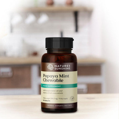Nature'S Sunshine Papaya Mint, 70 Chewable Tablets | Natural Mints With Powerful Papain Helps Digest Protein And Provides Digesti