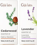 Gya Labs Cedarwood & Lavender Essential Oil Set - Aromatherapy Grade Essential Oils Set - 2X0.34 Fl Oz - Gya Labs