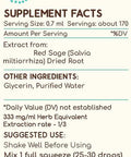 Dan Shen B120 Alcohol-Free Herbal Extract Tincture, Concentrated Liquid Drops Natural Red Sage (Danshen, Salvia Miltiorrhiza) Dried Root (4 fl oz)