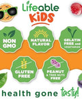 Lifeable Kids Multivitamin Gummies Great Tasting Multivitamin for Kids with Vitamins A C D E B6 B12 Zinc Biotin Folic Acid Iodine Niacin for Overall Body Health 90 Gummies
