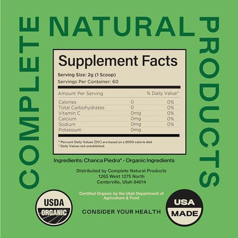 Complete Natural Products Organic Chanca Piedra Tea - 8Oz (227G) Bulk Pure Organic Chanca Piedra Extract & Phyllanthus Niruri Stonebreaker Powder
