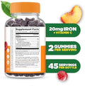 Lifeable Iron Gummies 20Mg With Vitamin C Great Tasting Blood Builder Iron Supplement Iron With Vitamin C For Iron Deficiency Iron Gummies For Women Men Adults 90 Gummies