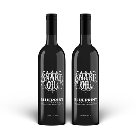 Blueprint Bryan Johnson Olive Oil ÃƒÂ¢Ã¢â€šÂ¬Ã¢â‚¬Å“ Snake Oil- High Polyphenol Extra Virgin Olive Oil (400+ mg/kg) ÃƒÂ¢Ã¢â€šÂ¬Ã¢â‚¬Å“ Cold Pressed, Early Harvest, First Cold Press EVOO ÃƒÂ¢Ã¢â€šÂ¬Ã¢â‚¬Å“ Keto, Paleo, Non-GMO ÃƒÂ¢Ã¢â€šÂ¬Ã¢â‚¬Å“ 750ml Glass Bottle
