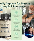 VINATURA HMB 3000mg and Vitamin D3 Supplement Muscle Defense with HMB (BetaHydroxy BetaMethylbutyrate) Vitamin D3 (1600 IU) Labs Tested and NSF Certified for Sport 120 Capsules