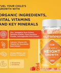 Teens Height Growth Supplement Gummies - Kids Grow Taller Natural Height Increaser Multivitamin - With Calcium Vitamin D3 K2 Zinc L-Arginine L-Glutamine L-Ornithine For Boys Girls