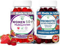 Lunakai Usa Made Women 50+ Multivitamin and Probiotic Gummies Bundle Immune and Digestive Support 60 NonGmo Gummies Each
