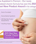 Premom Prenatal Vitamins For Women Conception For Her Multivitamin: 27 Nutrients Includes 680Mcg Methyl Folate + Choline + Iron Traceable Ingredient Fertility Supplements For Women 30 Day Supply