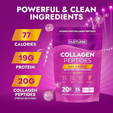 Built By Nature Collagen Peptides Powder 500 Grams