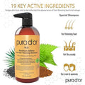 Pura D'Or 16 Oz Md Anti-Hair Thinning Maximum Defense Shampoo - 0.5% Coal Tar Biotin Proprietary Herbal Blend For Dry & Itchy Scalp No Sulfates - For Men & Women