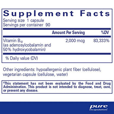 Pure Encapsulations Adenosyl/Hydroxy B12 90 caps