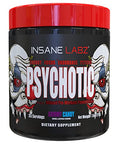 Insane Labz Psychotic High Stimulant Pre Workout Powder Extreme Lasting Energy Focus And Endurance With Beta Alanine Creatine Monohydrate Dmae 35 Srvgs (Gummy Candy)
