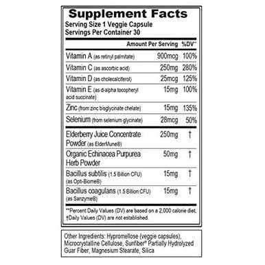 Evlution Broad Spectrum Immune Support Supplement Nutrition Immunemode Immunity Support Supplement with Super Potent Elderberry with Zinc and Vitamin C for Wellness - Vegan and