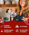 Barlean'S Liquid Flaxseed Borage And Algae Oils Omega 3 Supplement Pomegranate Blueberry Flavor Vegan Epa And Dha Flax And Borage Seed Oil With 3980 Mg Of Omega-3-6-9 16 Oz