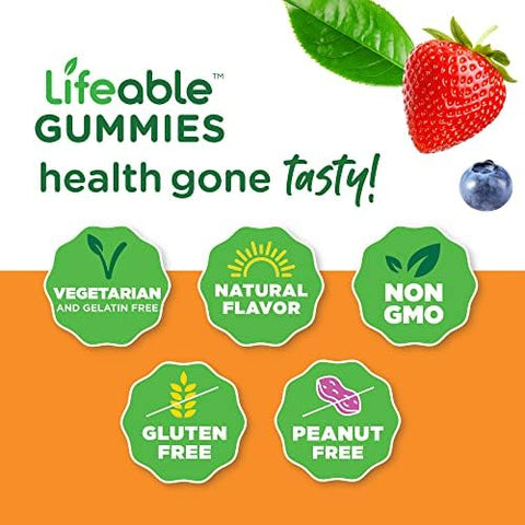 Lifeable Vitamin D 5000 IU + B Complex Gummies Bundle Great Tasting Vitamin Supplement Gluten Free GMO Free Chewable Gummy