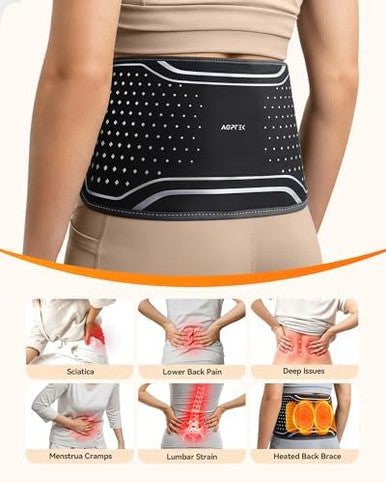Agptek Cordless Heating Pad With Massager For Lower Back Pain Relief Heated Waist Belt Wrap Back Brace Lumbar Support With Heat Vibration 3 Levels Adjustable Touchscreen s For Dad Mom