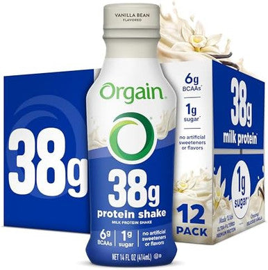 Orgain 38G High Protein Shake Dairy Isolate Protein Milk Vanilla 6G Bcaas 1G Sugar Per Serving Meal Ready To Drink Keto Friendly Gluten 14 Fl Oz (Pack Of 12)