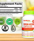 NutriBiotic Sodium Ascorbate Buffered Vitamin C Capsules Vegan NonAcidic and Easier on Digestion Than Ascorbic Acid Essential Immune Support and Antioxidant Supplement Gluten and GMO 100 Ct
