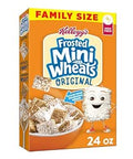 Kellogg's Frosted Mini-Wheats Cold Breakfast Cereal, High-Fiber, Whole Grain, Family Size, Original, 24oz Box (1 Box)