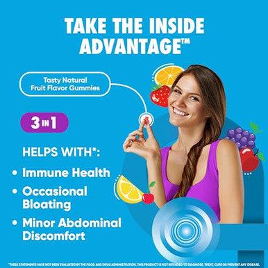 Digestive Advantage Probiotics For Digestive Health Probiotic Gummies & Vit D Daily 80Ct