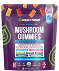 Drops Of Nature Lions Mane & Ashwagandha Gummies Turkey Tail Maitake Reishi Chaga Shiitake Cordyceps Organic Low Carb Superfood Gummies 8 In 1 Mushroom Blend (Mixed Fruit 80 Gummy Bears)