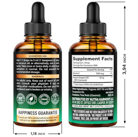 Nutraharmony Organic Oil Of Oregano & Vitamin D3 K2 Drops