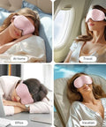 Litbear 100% 22 Momme Mulberry Silk Sleep Mask - 3D Contoured Eye Mask For Men Women Soft Breathable Sleeping Mask With Adjustable Strap Perfect Blocks Light For Sleeping (Pale Pink)